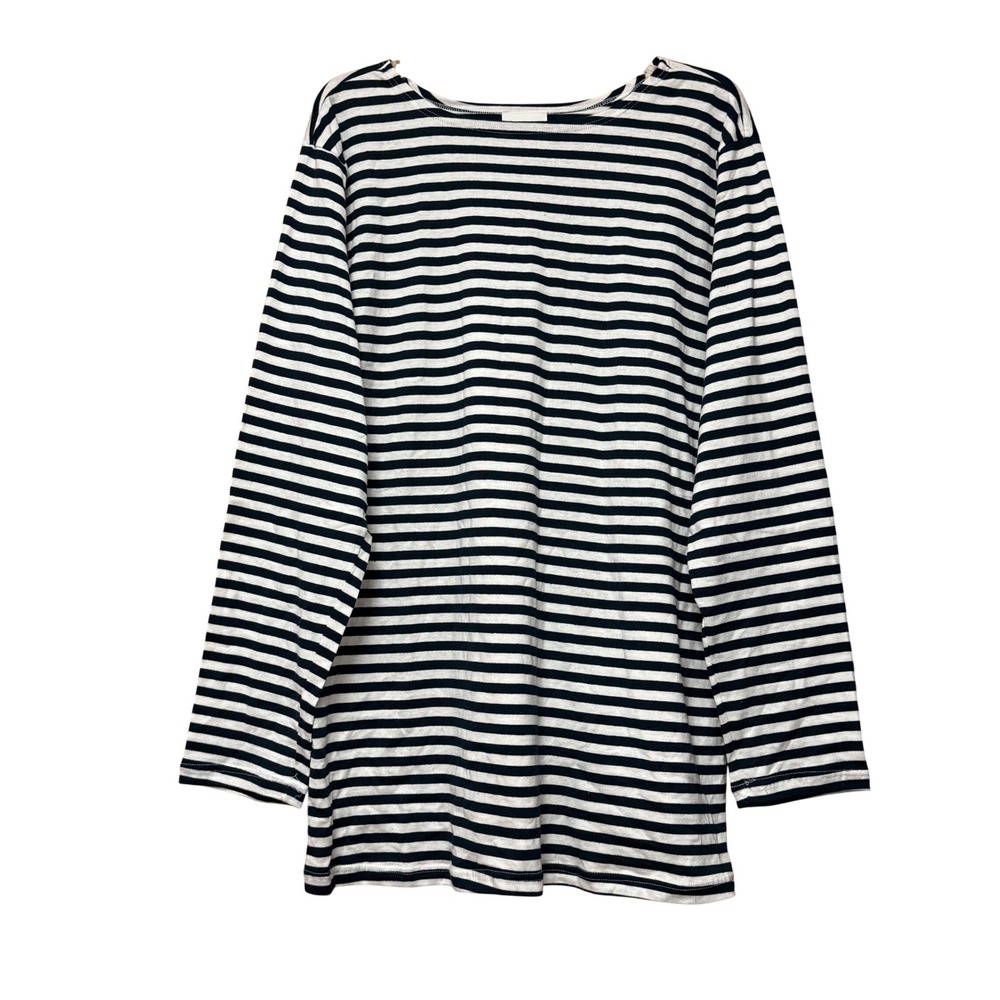 Vtg Sturm Handels GMBH Women XL Cotton Striped Tunic Preppy Nautical Coastal Y2K
